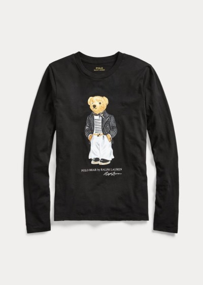 Camisa Polo Ralph Lauren Mujer Negros - Polo Bear Crewneck - HKDFZ1809